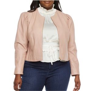 Ryegrass Genuine Leather Jacket | SMALL | NWT | Pale Blush Pink